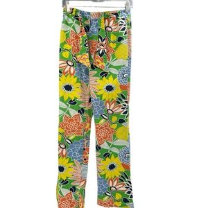 Gordon of Philadelphia Pants Floral Straight Leg Size 12 Multicolor Excellent